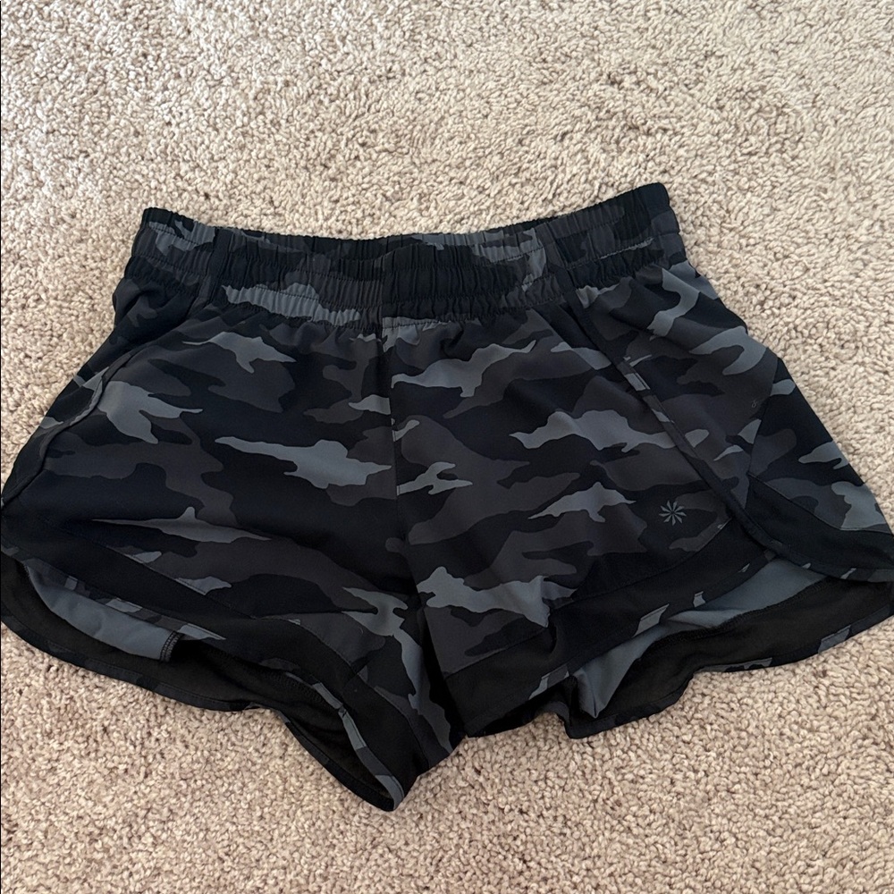 Athleta Black and Gray Racer Shorts